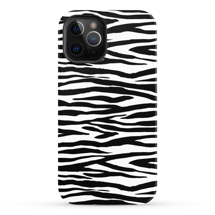 iPhone 12 Pro StrongFit Zebra Stripes Black And White 2 by Andrea Haase