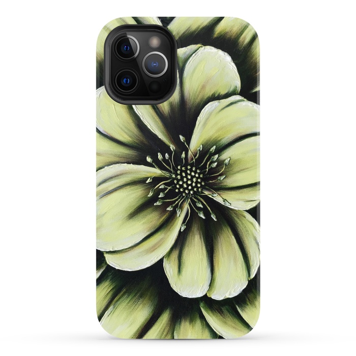 iPhone 12 Pro StrongFit Green Flower by Denise Cassidy Wood