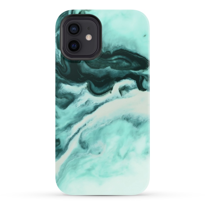 iPhone 12 StrongFit Abstract marbling mint by Mmartabc