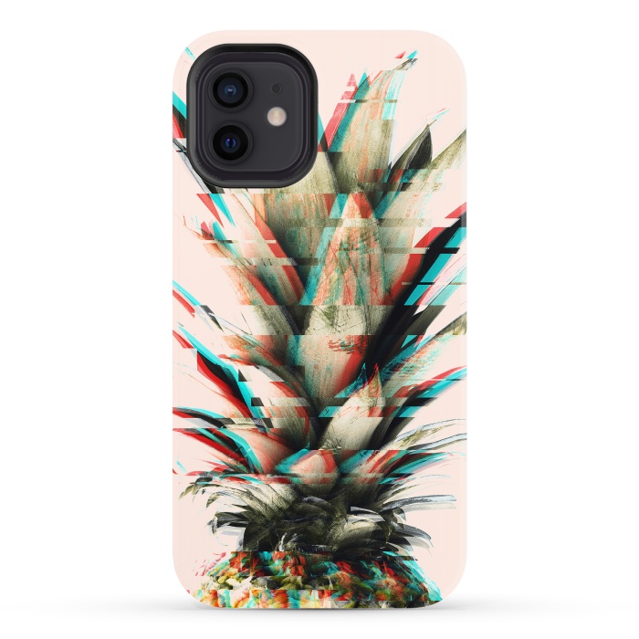 iPhone 12 StrongFit Glitch pineapple by Mmartabc