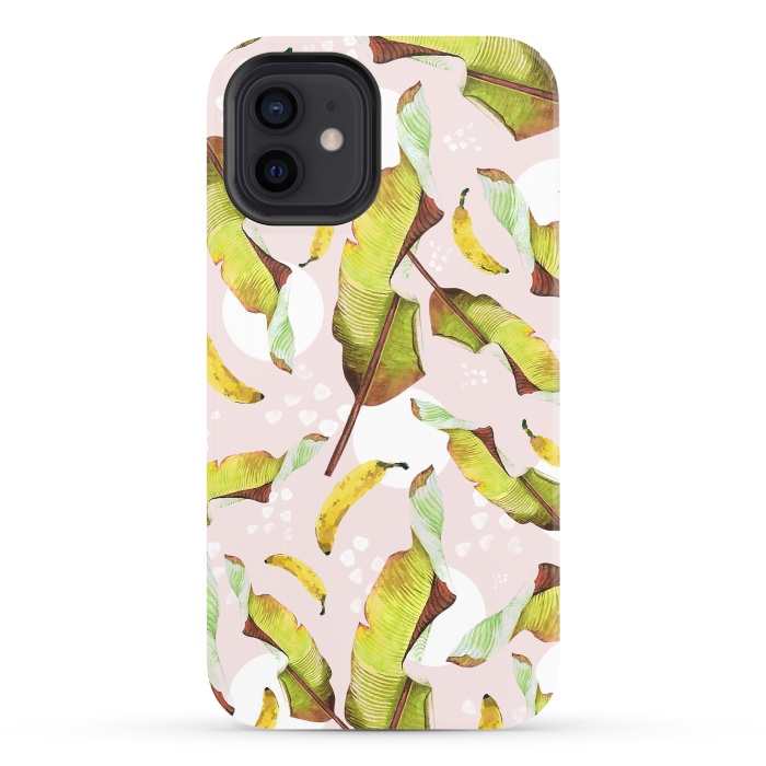 iPhone 12 StrongFit Banana leaf and bananas by Mmartabc