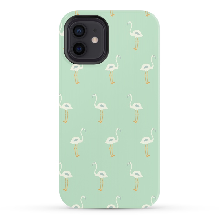 iPhone 12 StrongFit Flamingo Mint Pattern 005 by Jelena Obradovic