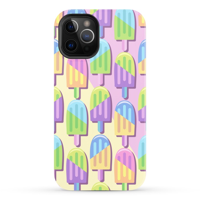 iPhone 12 Pro StrongFit Ice Lollipops Popsicles Summer Punchy Pastels Colors by BluedarkArt