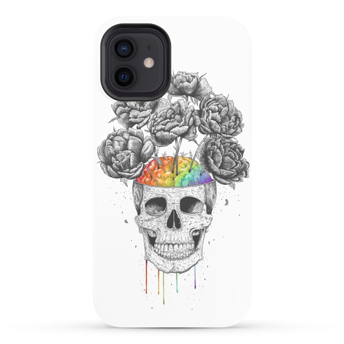 iPhone 12 StrongFit Skull with rainbow brains by kodamorkovkart