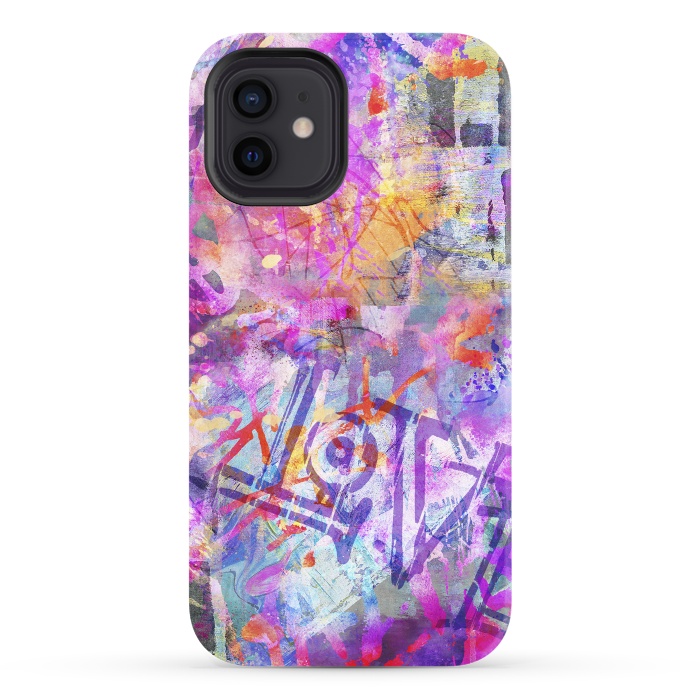 iPhone 12 StrongFit Pink Grunge Graffiti Wall by Andrea Haase