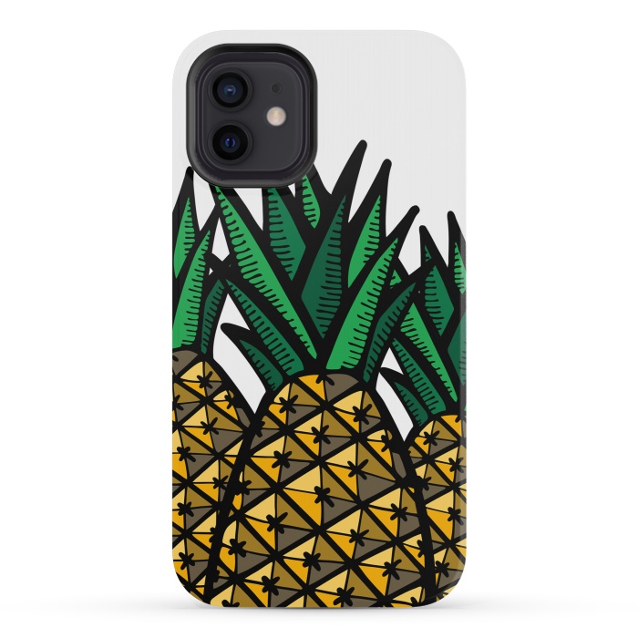 iPhone 12 mini StrongFit Pineapple Field by Majoih