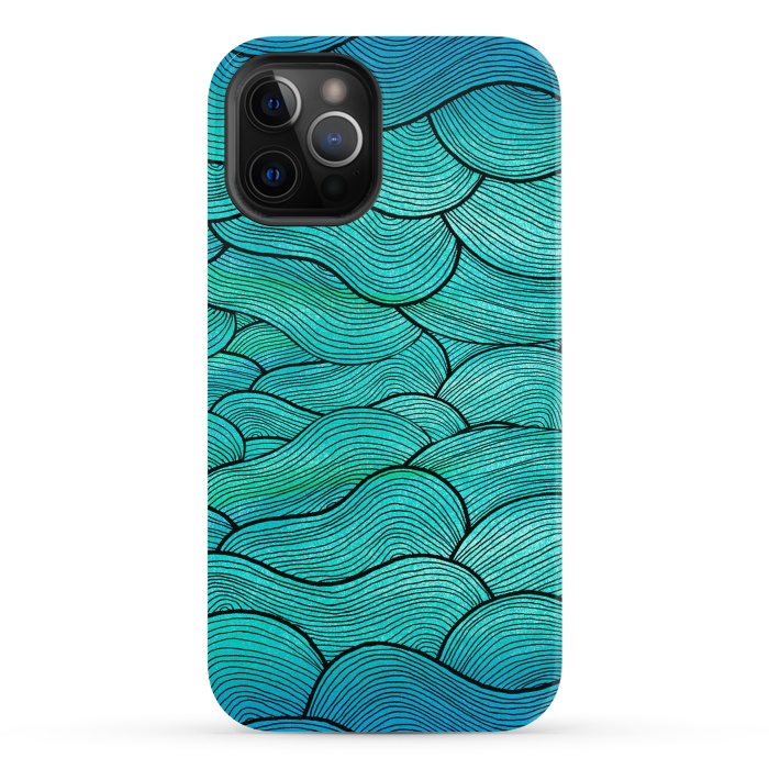 iPhone 12 Pro StrongFit sea waves by Pom Graphic Design