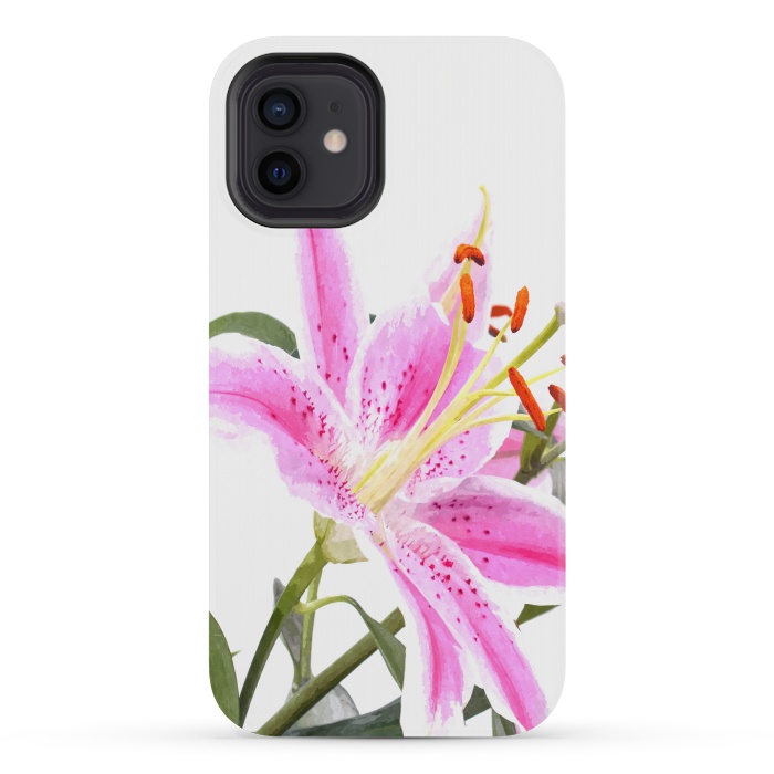 iPhone 12 mini StrongFit Pink Lily by Alemi