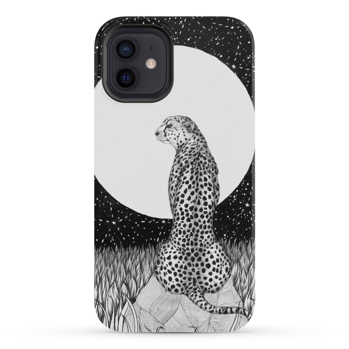 iPhone 12 mini StrongFit Cheetah Moon by ECMazur 