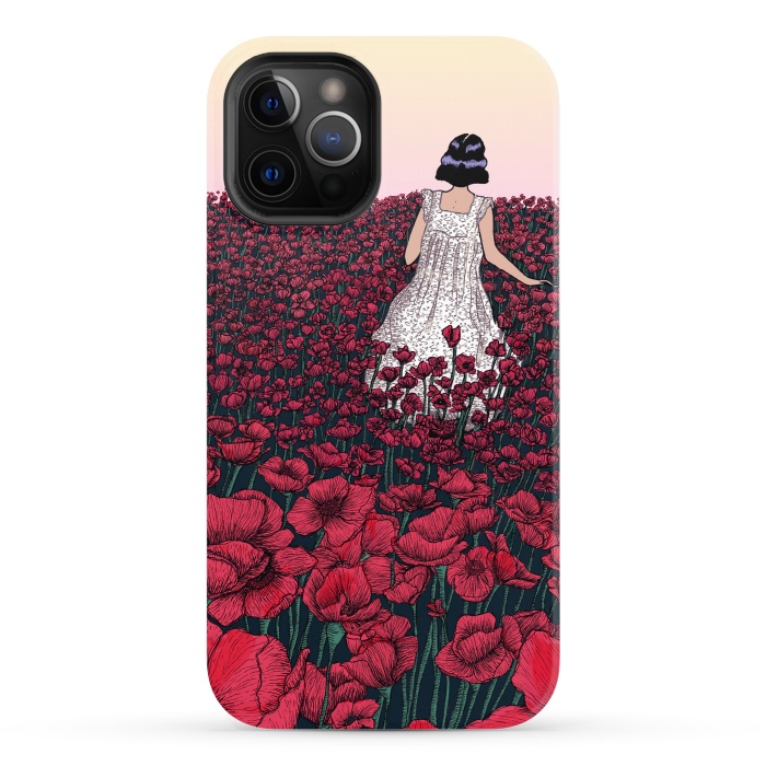 iPhone 12 Pro StrongFit Field of Poppies II by ECMazur 