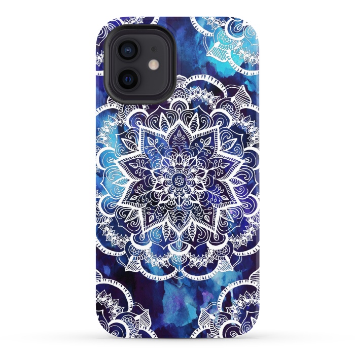 iPhone 12 StrongFit Queen Starring of Mandalas Navy by ''CVogiatzi.