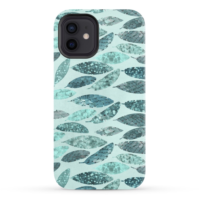 iPhone 12 StrongFit Turquoise Green Mermaid Feathers 2 by Andrea Haase
