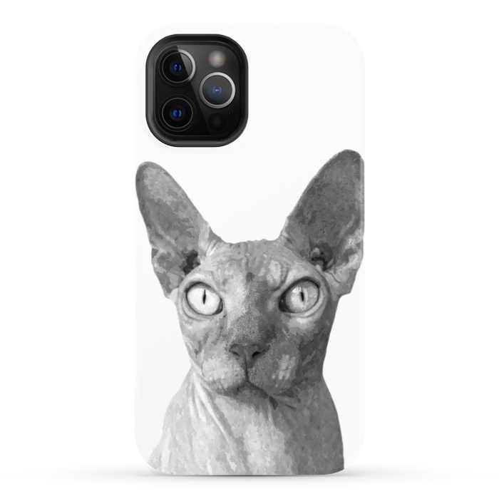 iPhone 12 Pro StrongFit Black and White Sphynx by Alemi