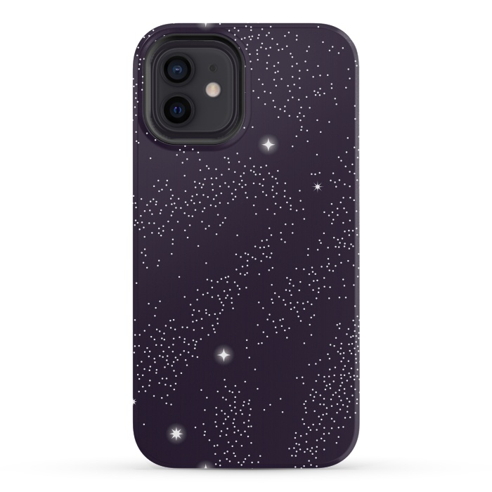 iPhone 12 mini StrongFit Universe with planets and stars seamless pattern, cosmos starry night sky 005 by Jelena Obradovic