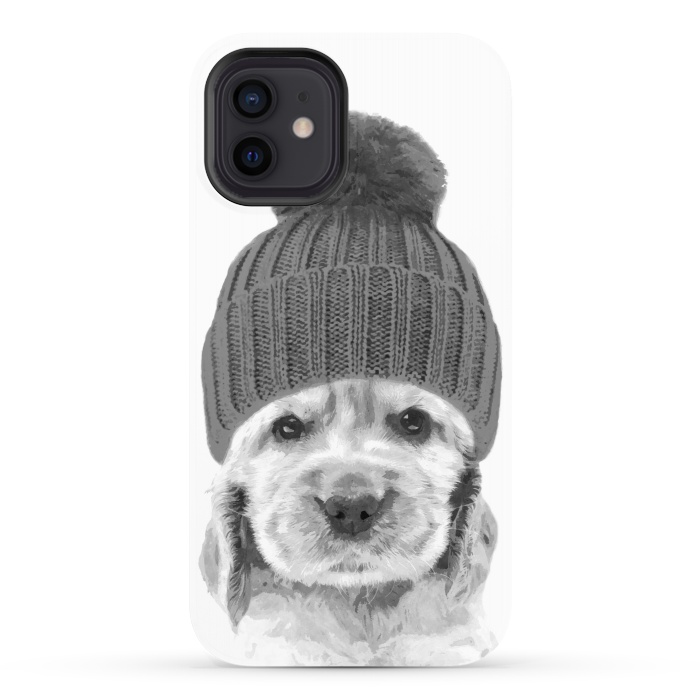 iPhone 12 StrongFit Black and White Cocker Spaniel by Alemi