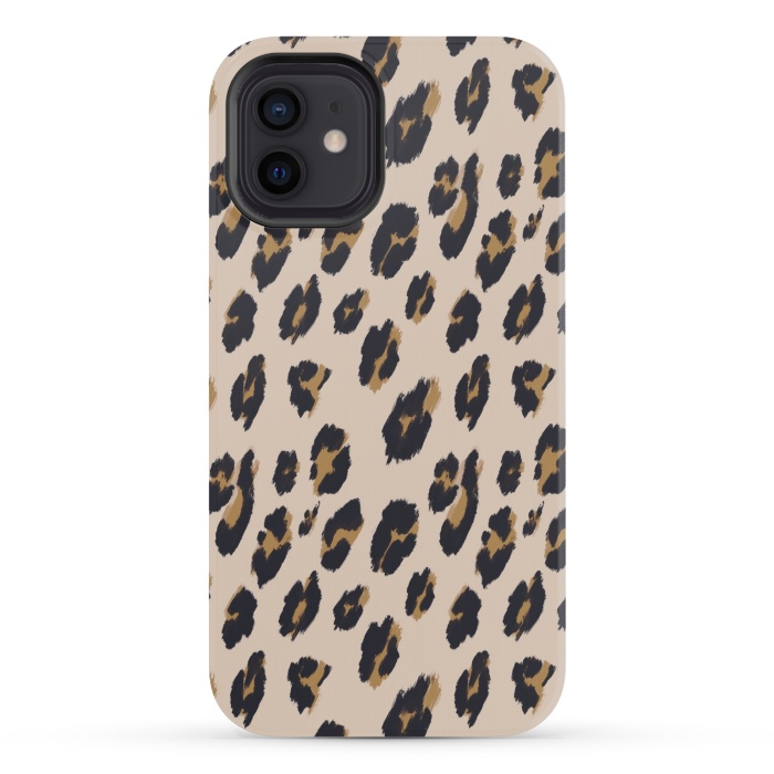 iPhone 12 mini StrongFit B&B Leopard Design by Joanna Vog