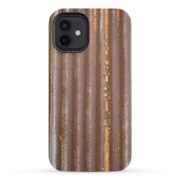 iPhone 12 StrongFit Old Rusty Corrugated Sheet 2 by Andrea Haase