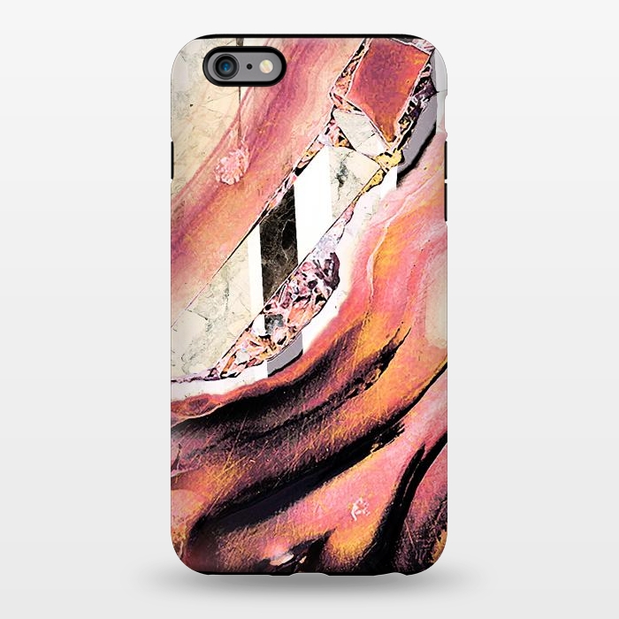 iPhone 6/6s plus StrongFit Rose gold geode stones and marble stripes by Oana 