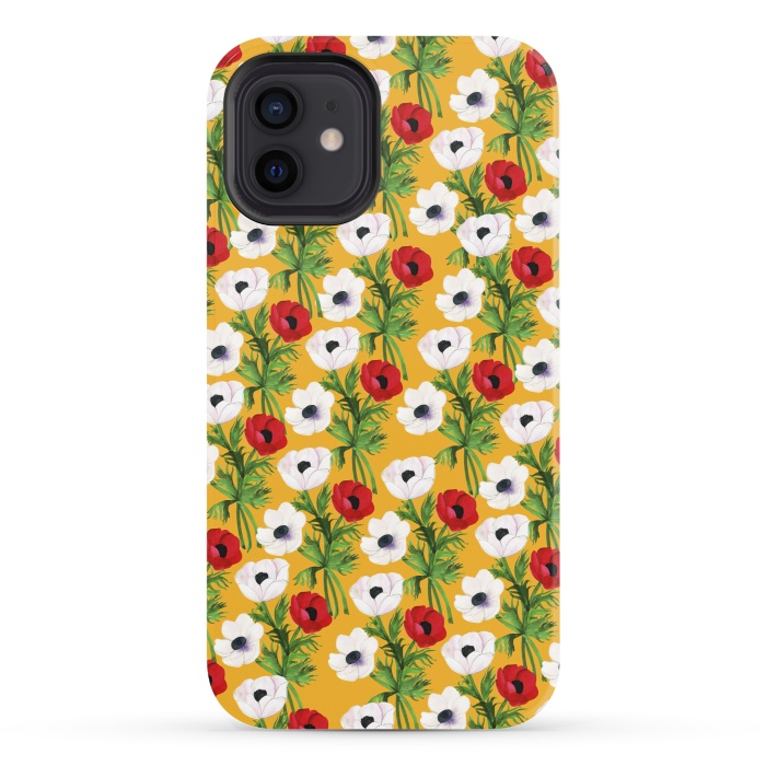 iPhone 12 StrongFit Yellow Flowers Rain by Rossy Villarreal