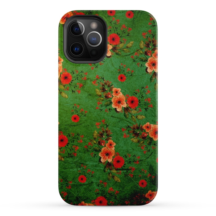 iPhone 12 Pro StrongFit Vintage Flowers by Rossy Villarreal