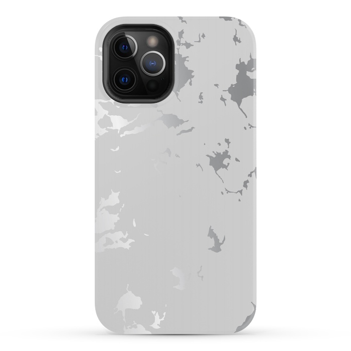 iPhone 12 Pro StrongFit Silver Splatter 001 by Jelena Obradovic