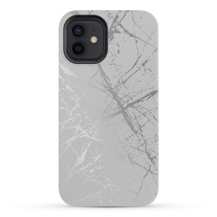 iPhone 12 mini StrongFit Silver Splatter 002 by Jelena Obradovic