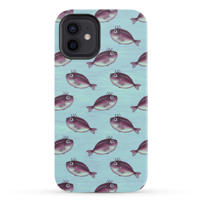 iPhone 12 StrongFit Funny Fish With Fancy Eyelashes Pattern by Boriana Giormova