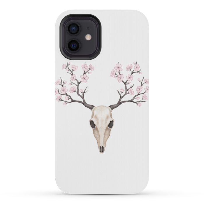 iPhone 12 mini StrongFit Blooming deer skull by Laura Nagel