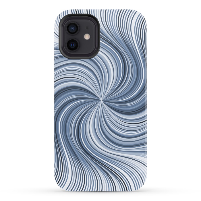 iPhone 12 StrongFit Abstract Wavy Lines In Shades Of Blue by Andrea Haase