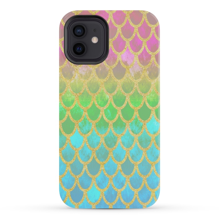 iPhone 12 mini StrongFit Pretty Mermaid Scales 115 by Angelika Parker