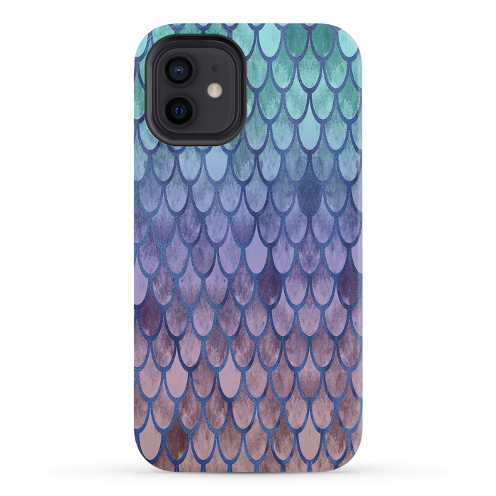 iPhone 12 mini StrongFit Pretty Mermaid Scales 99 by Angelika Parker