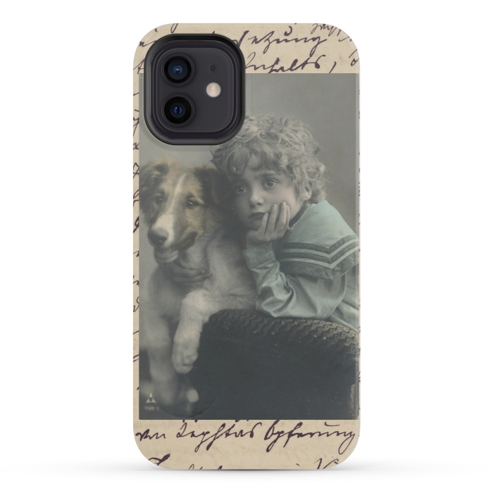 iPhone 12 mini StrongFit Vintage Boy With Dog by Andrea Haase