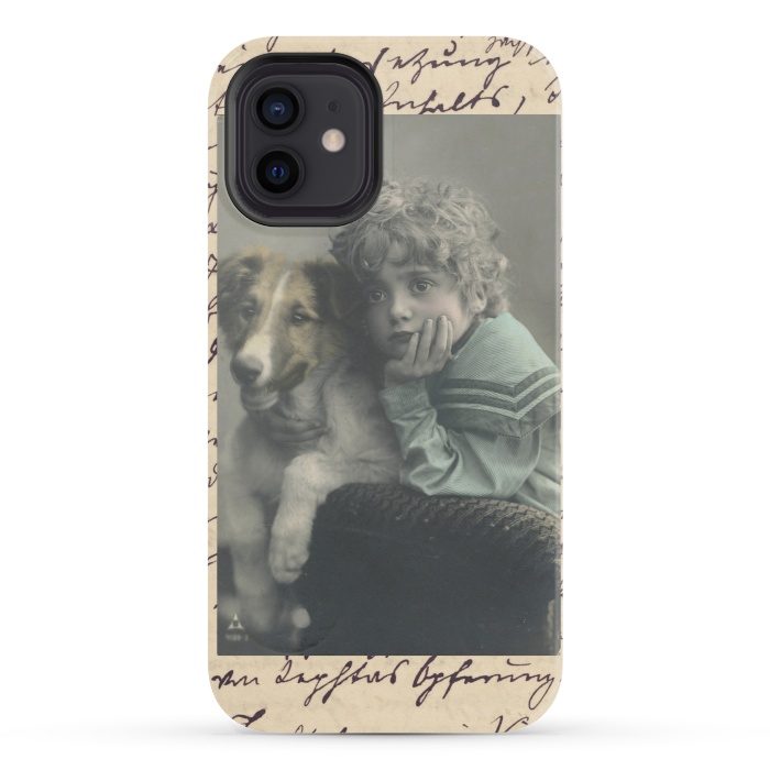 iPhone 12 StrongFit Vintage Boy With Dog by Andrea Haase