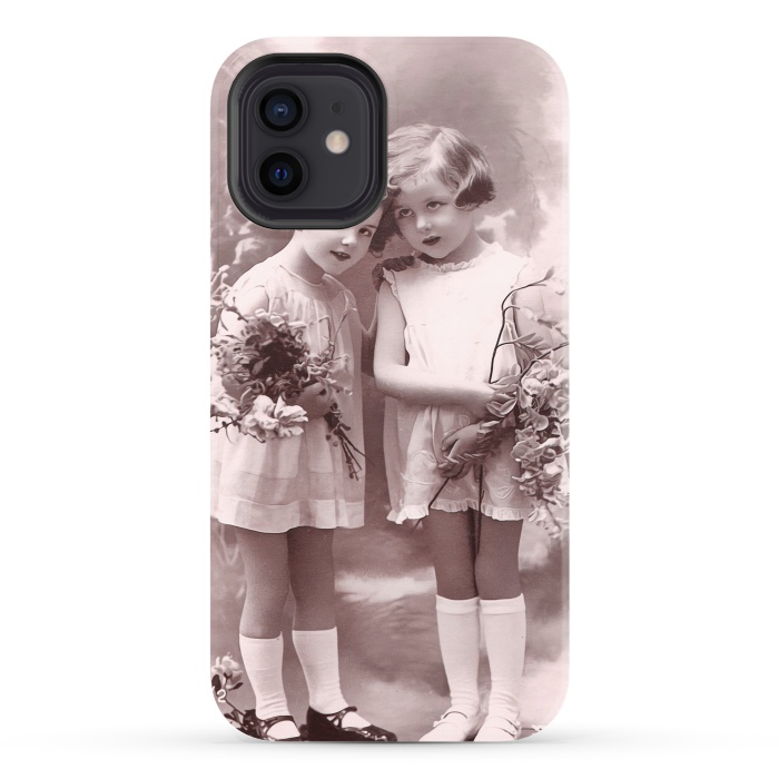 iPhone 12 StrongFit Cute Retro Girls With Flowers by Andrea Haase