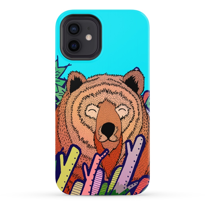 iPhone 12 StrongFit The bear in the leaves by Steve Wade (Swade)