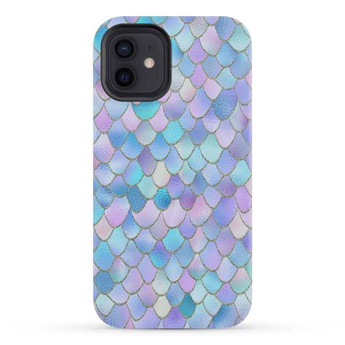 iPhone 12 mini StrongFit Lavender Wonky Metal Mermaid Scales by  Utart
