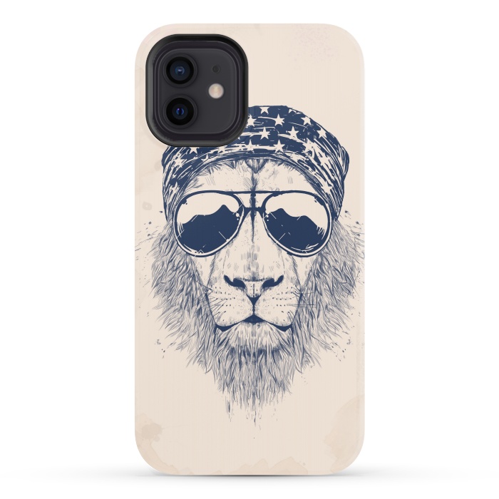 iPhone 12 StrongFit Wild lion by Balazs Solti