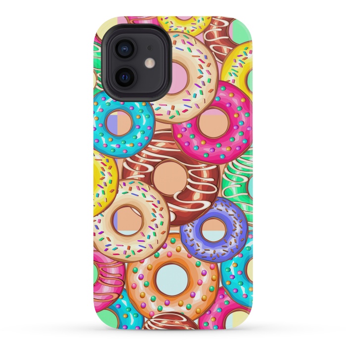 iPhone 12 mini StrongFit Donuts Punchy Pastel flavours by BluedarkArt