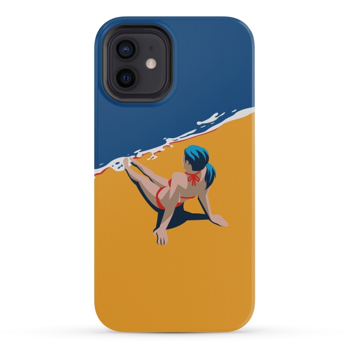 iPhone 12 mini StrongFit Girl at the beach by DaDo ART