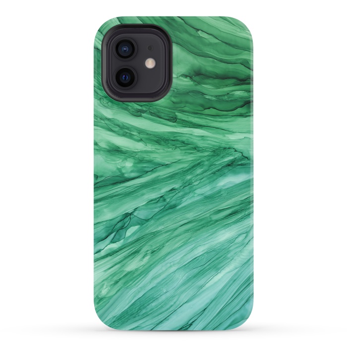 iPhone 12 mini StrongFit Emerald Green Marble by Becky Starsmore