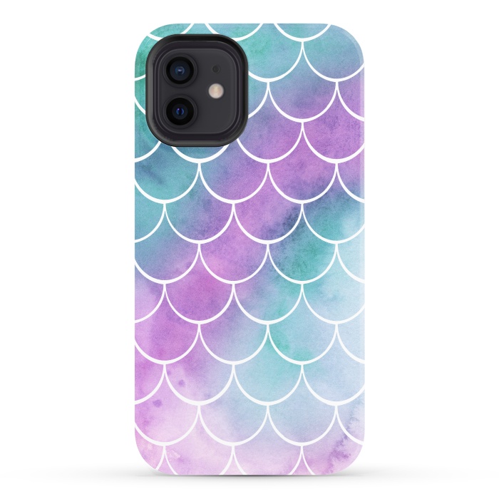 iPhone 12 StrongFit Dreamy Pastel Mermaid Scales by Becky Starsmore
