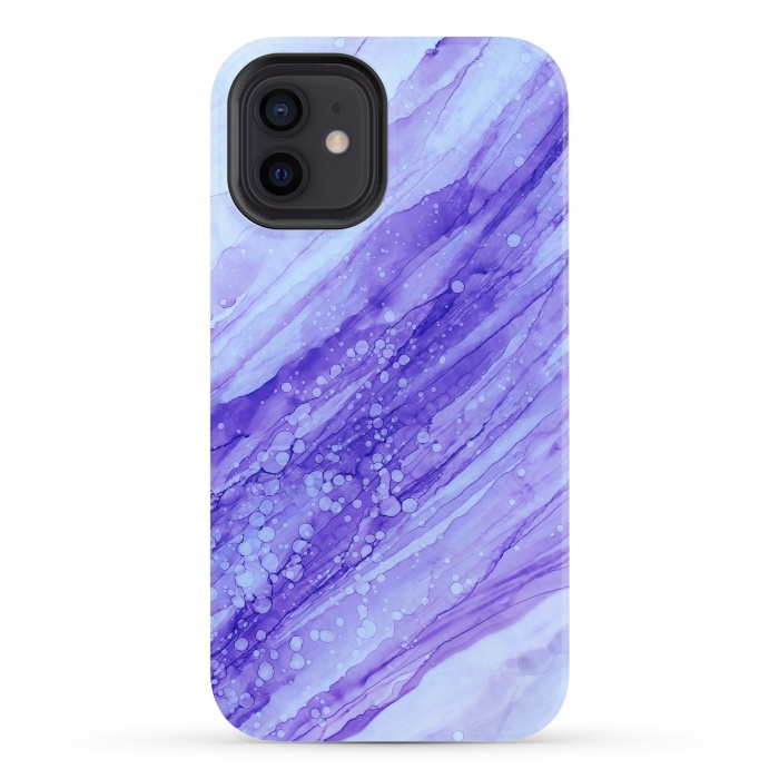 iPhone 12 StrongFit Purple Marble Print by Becky Starsmore