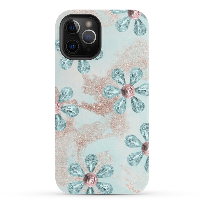 iPhone 12 Pro StrongFit Rhinesone Flower Sparkle by Andrea Haase