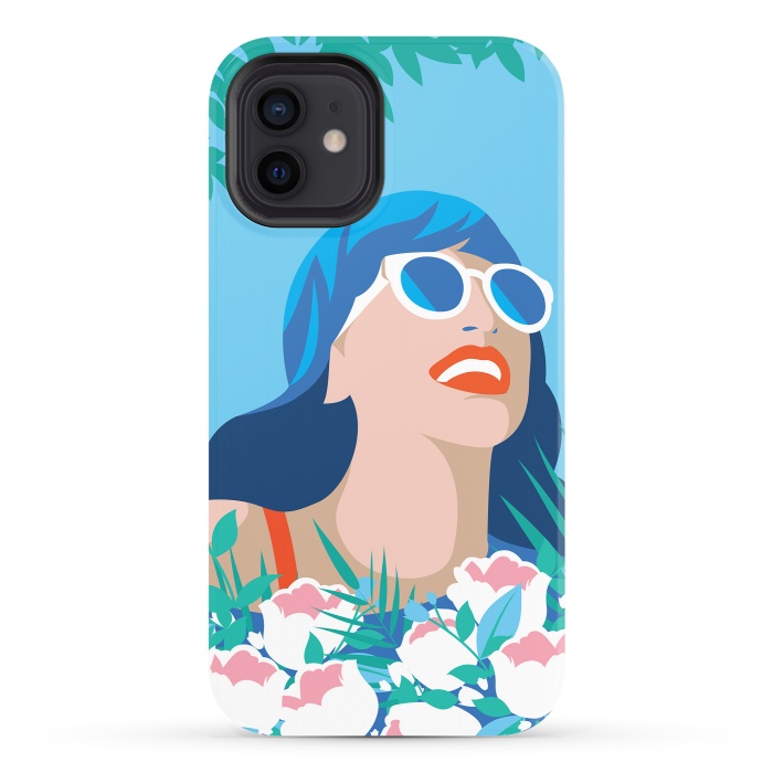 iPhone 12 StrongFit Blue Summer Girl by DaDo ART