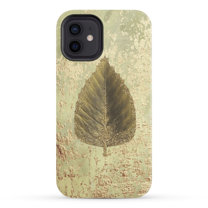iPhone 12 StrongFit Golden Leaf And Sparkle by Andrea Haase
