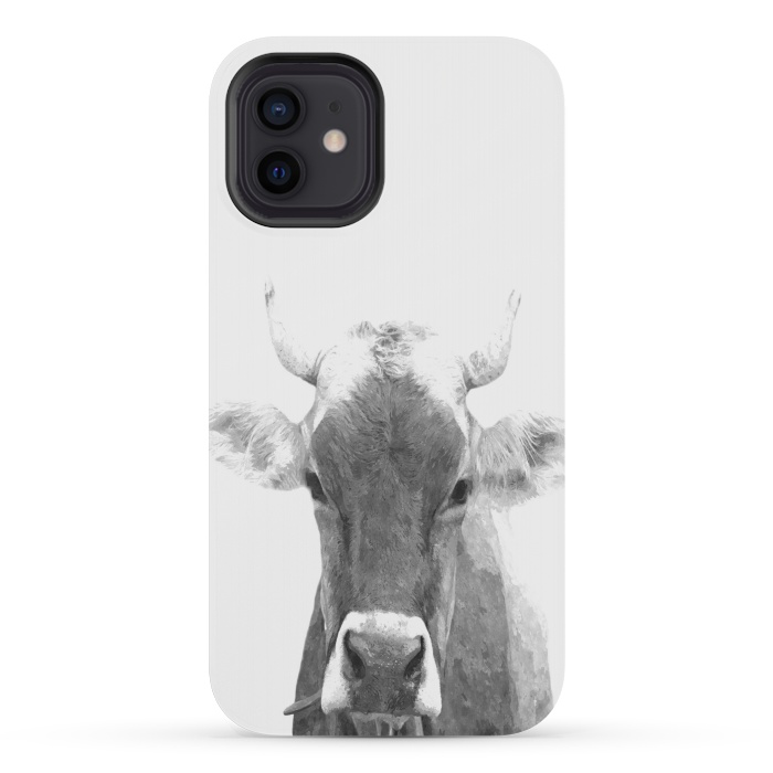 iPhone 12 mini StrongFit Black and White Cow by Alemi