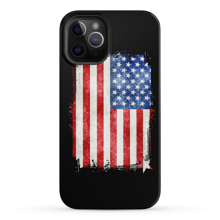iPhone 12 Pro StrongFit American Flag Grunge Style by Andrea Haase