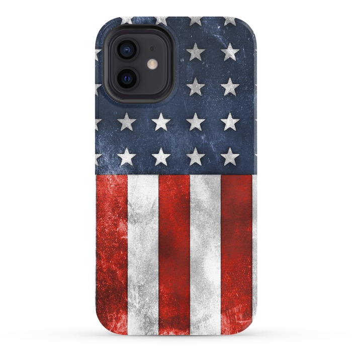 iPhone 12 StrongFit Grunge Style American Flag by Andrea Haase