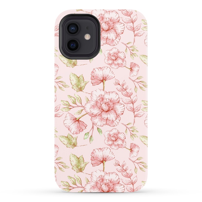 iPhone 12 StrongFit Pink Roses by  Utart
