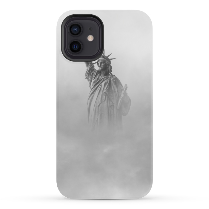 iPhone 12 mini StrongFit Statue Of Liberty Black And White by Andrea Haase